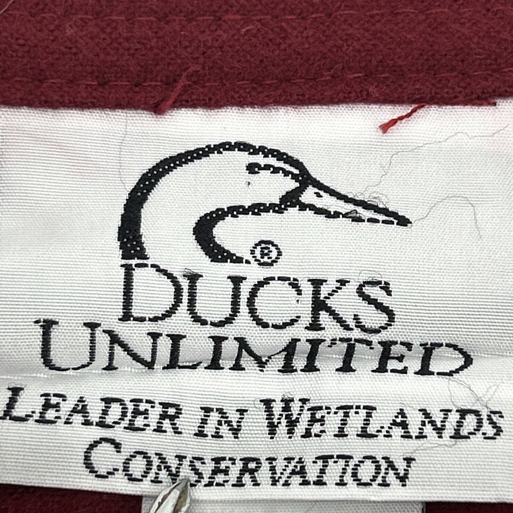 Ducks Unlimited Shirt Men's L Burgundy Long Sleeve Button Up‎ Chamois Flannel - Picture 3 of 9